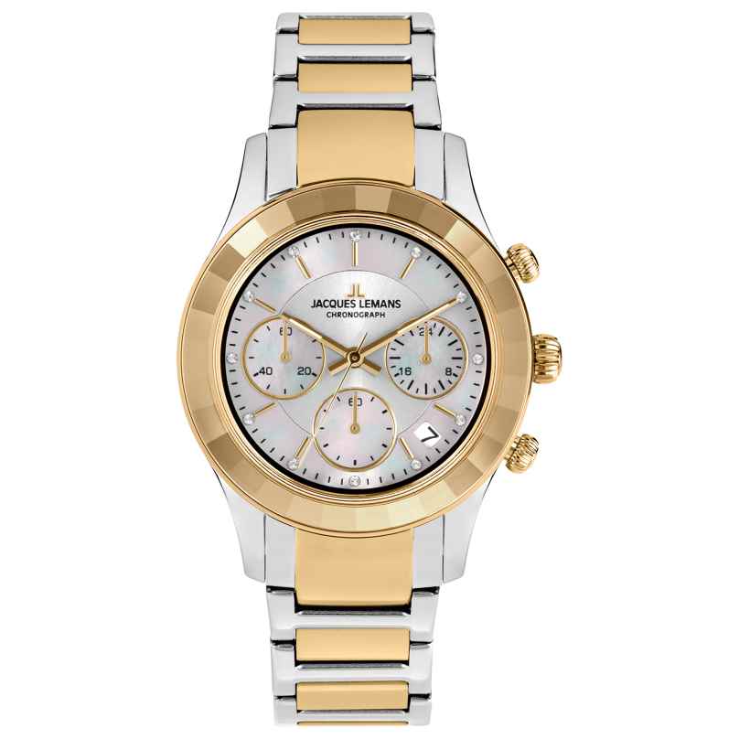 Jacques Lemans 1-2151G Ladies' Wristwatch Chronograph Two-Colour 4040662178125