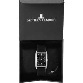 Jacques Lemans 1-2159B Herrenuhr Quarz mit Lederband Schwarz