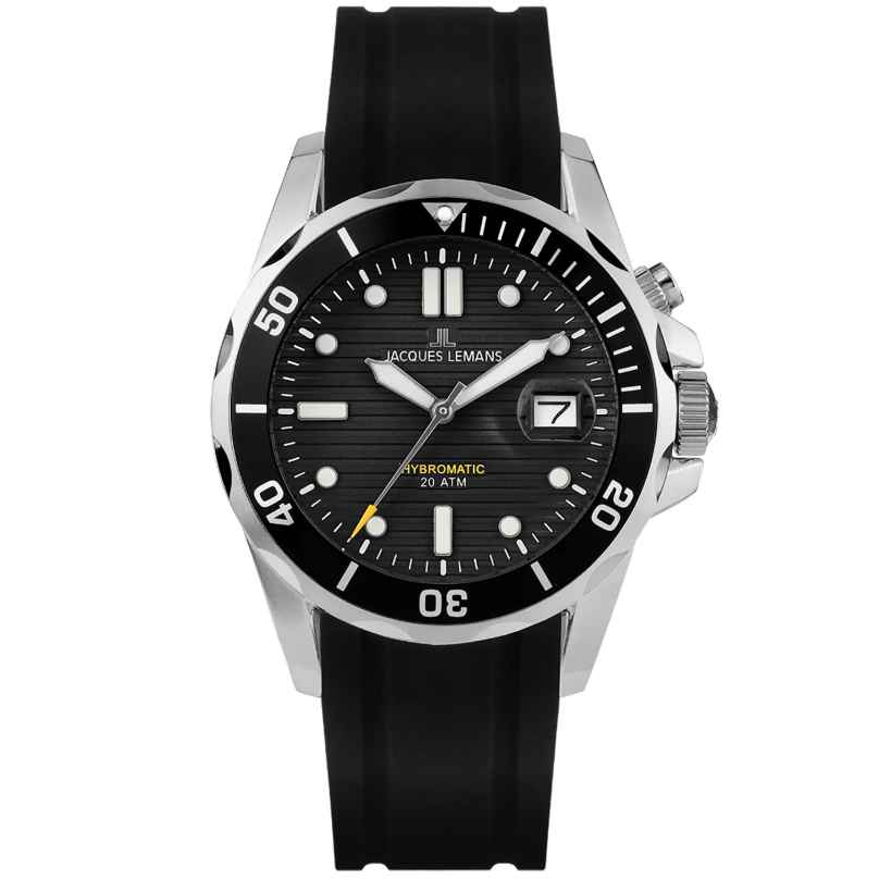 Jacques Lemans 1-2170A Men's Wristwatch Hybromatic Black 4040662179535