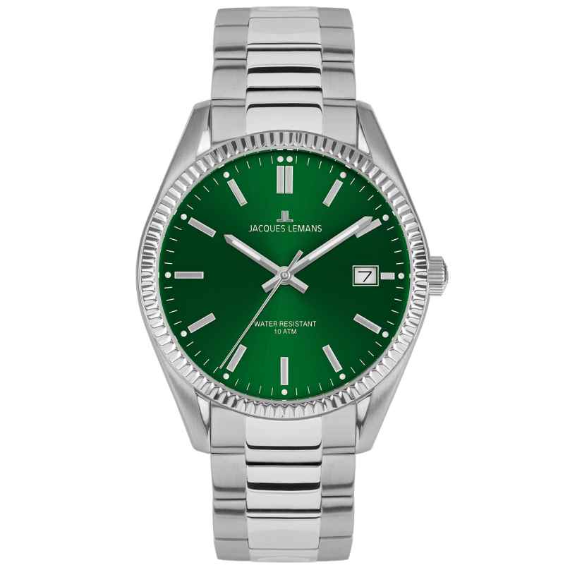 Jacques Lemans 50-3E Men's Quartz Watch Derby Steel/Green 4040662179740