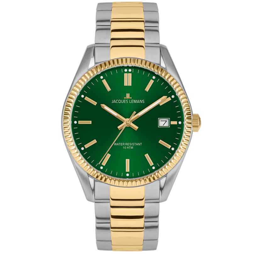 Jacques Lemans 50-3K Men's Wristwatch Derby Two-Colour/Green 4040662179788