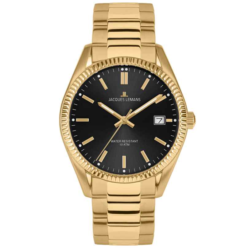 Jacques Lemans 50-3M Men's Wristwatch Derby Gold Tone/Black 4040662179795