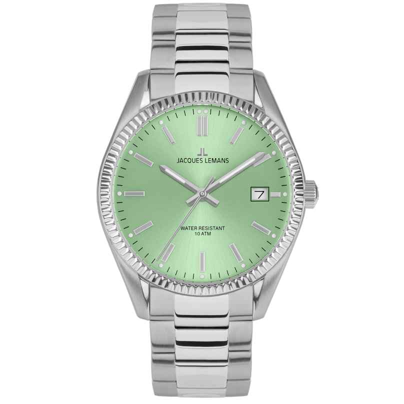 Jacques Lemans 50-4F Women's Quartz Watch Derby Steel/Light Green 4040662179962