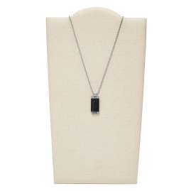 Fossil JF03725040 Men's Pendant Necklace Stainless Steel / Leather