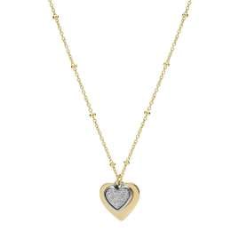 Fossil JF03947998 Women's Necklace Gold Tone Heart