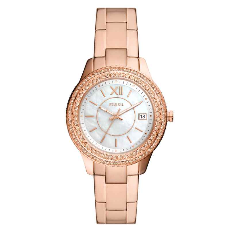 Fossil ES5131 Women's Watch Stella Rose Gold Tone/Mother-of-Pearl 4064092100358