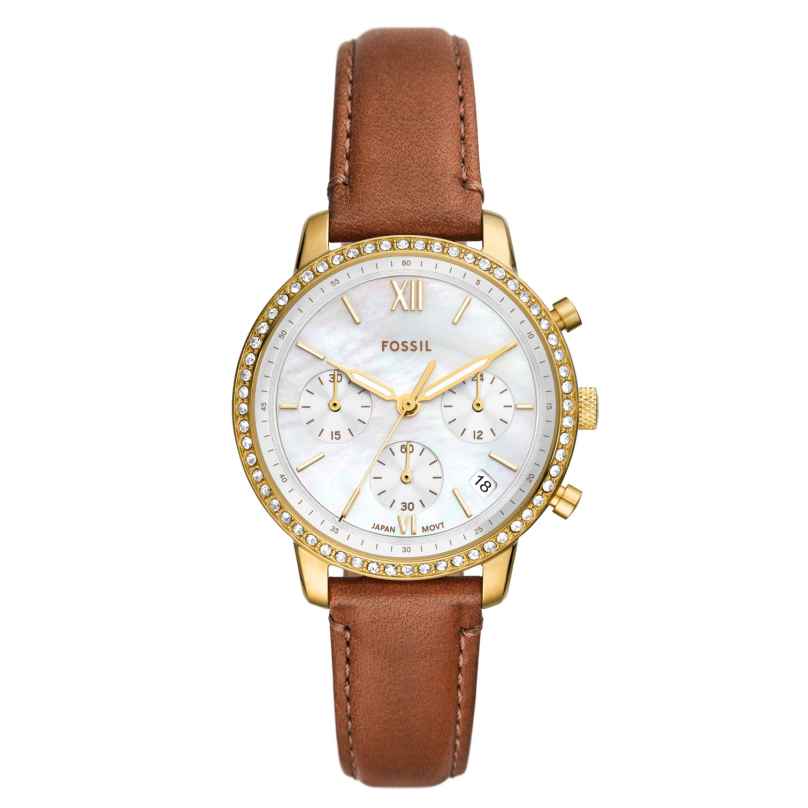 Fossil ES5278 Women's Watch Neutra Chronograph Brown/Gold Tone 4064092267280