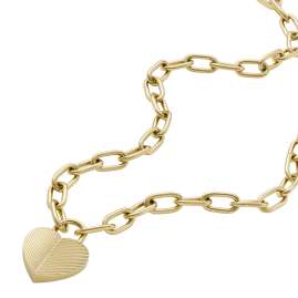 Fossil JF04656710 Women's Necklace Heart Gold Tone