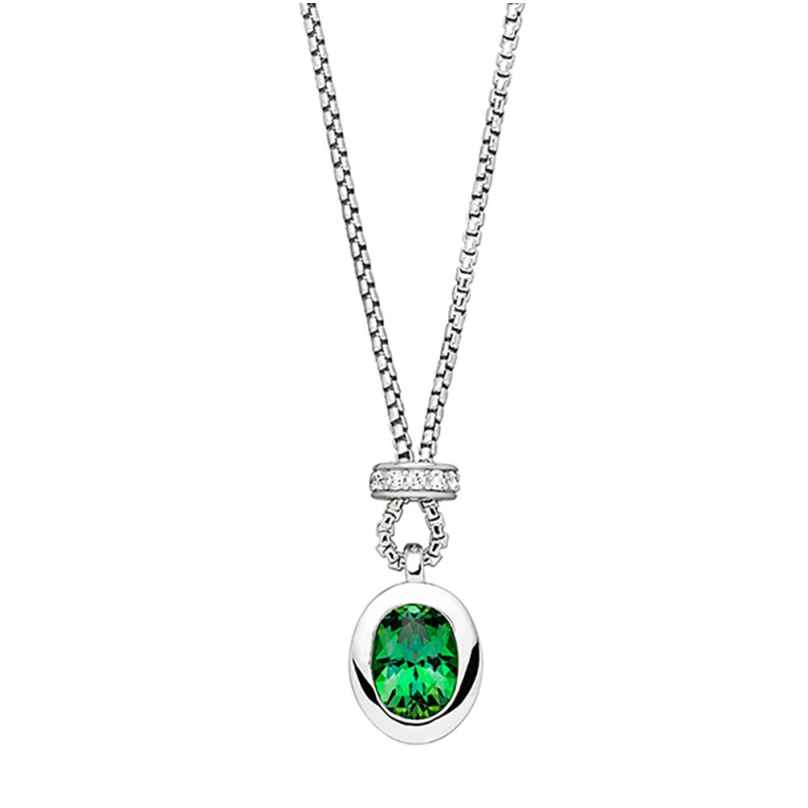 Viventy 783798 Women's Silver Necklace with a Green Stone 4028543468954