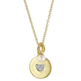 Viventy 785052 Women's Necklace with 2 Pendants Silver 925 Gold Tone