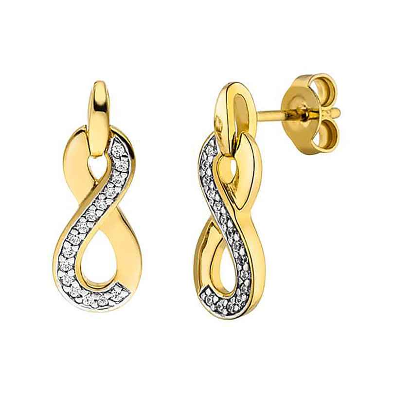 Viventy 784324 Ohrringe für Damen Gold auf Silber 925 Zirkonia-Ohrhänger 4045445155355