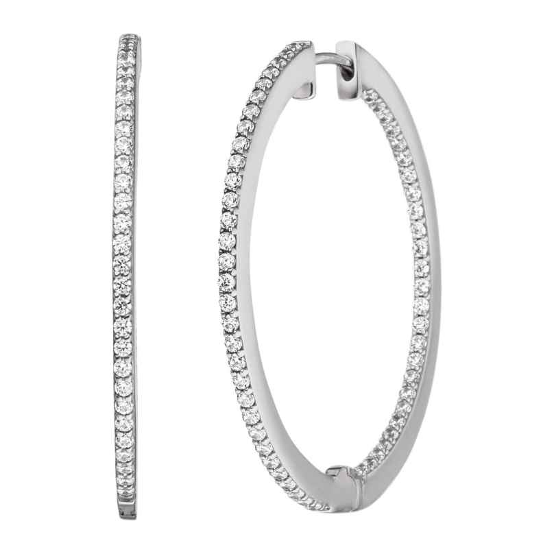 Viventy 783634 Ladies' Hoop Earrings Large 35 mm Silver 4028543434317