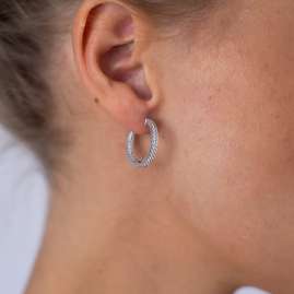 Viventy 783654 Ladies' Hoop Earrings Silver with Cubic Zirconia
