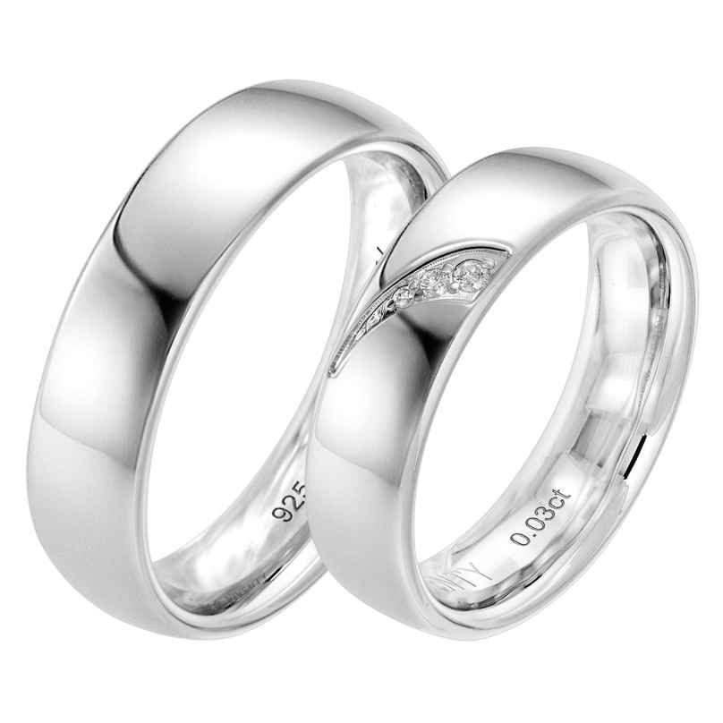 Viventy 8043 Partner Rings Pair Silver 925 Diamonds