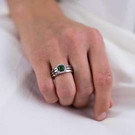Viventy 784271 Ring für Damen mit Grünem Stein