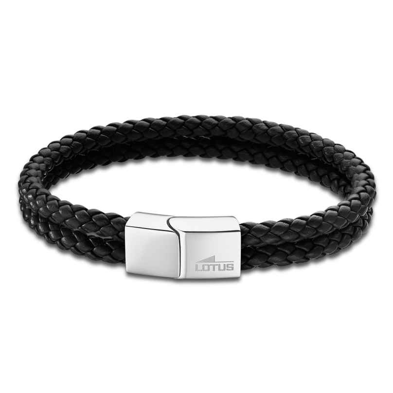 Lotus LS2011-2/1 Men's Black Leather Bracelet 8430622722868