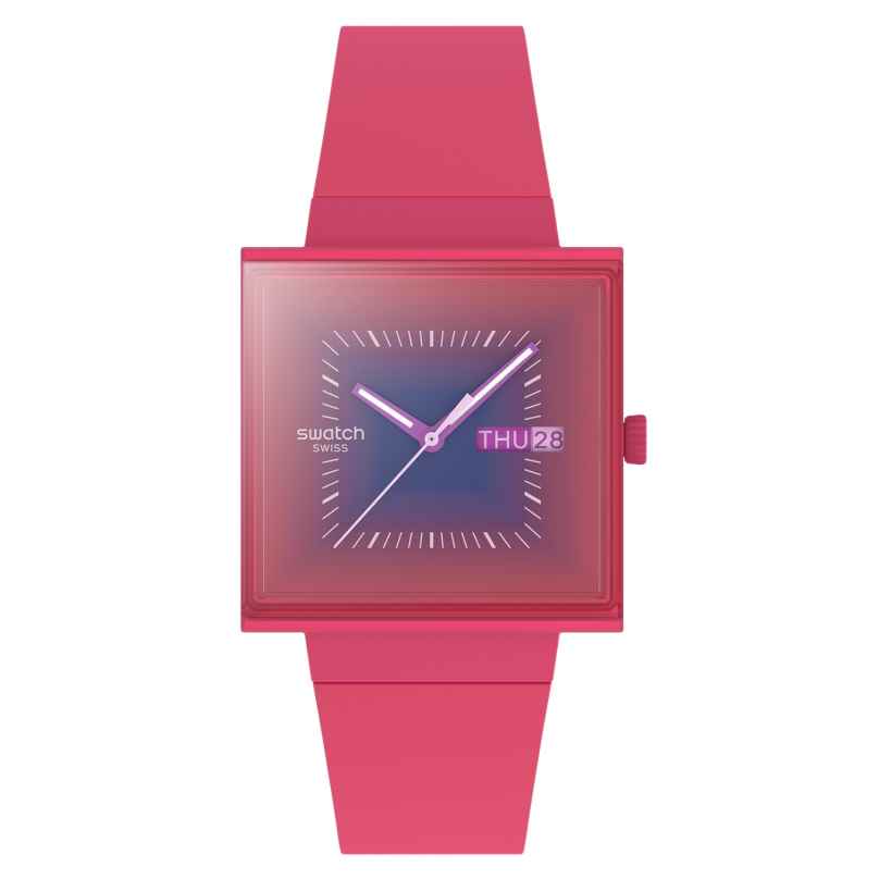 Swatch SO34R700 Armbanduhr Squarely Berry 7610522887633