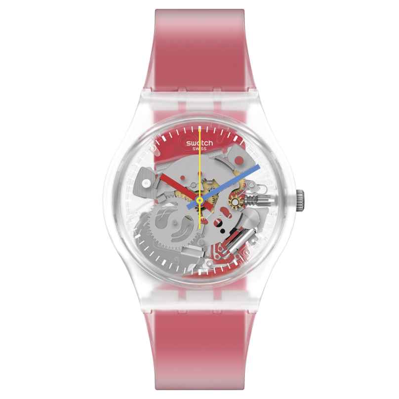 Swatch GE292 Watch Clearly Red Striped 7610522847682