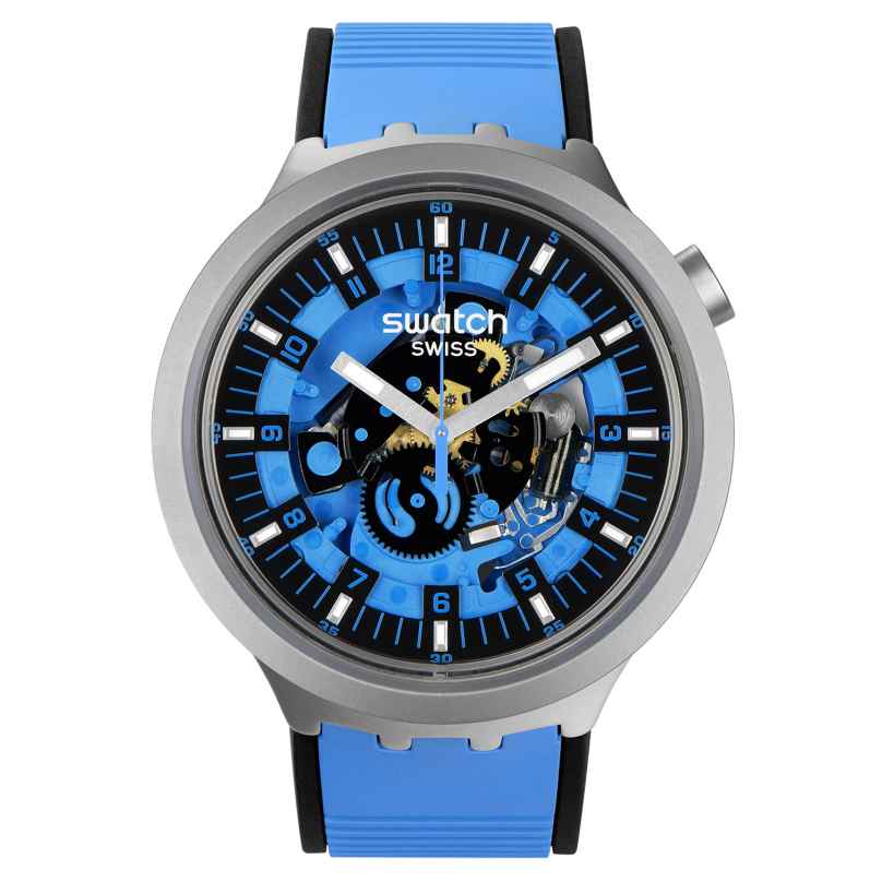 Swatch SB07S106 Big Bold Irony Wristwatch Azure Blue Daze 7610522863071