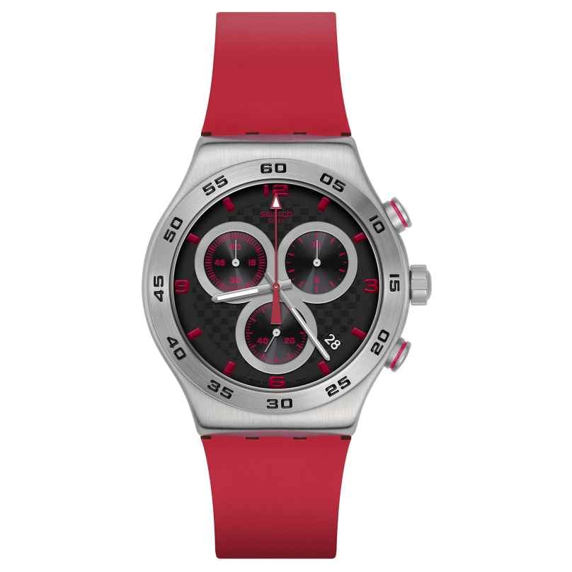 Swatch YVS524 Irony Men's Watch Chronograph Crimson Carbonic Red 7610522872981