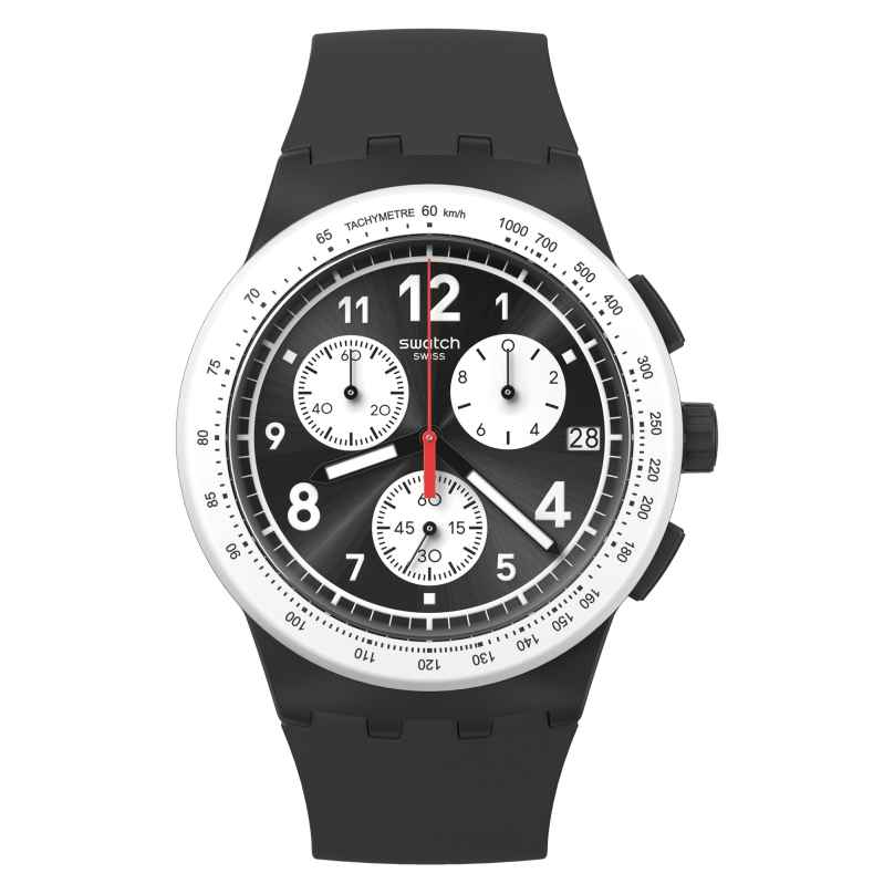 Swatch SUSB420 Men's Watch Chronograph Nothing Basic About Black 7610522873575