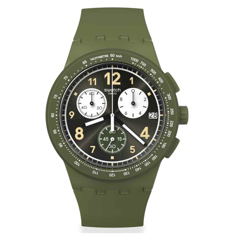 Swatch SUSG406 Men's Watch Chronograph Nothing Basic About Green 7610522873551