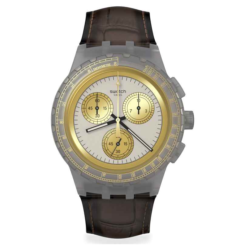 Swatch SUSM100 Men's Wristwatch Chronograph Golden Radience 7610522872264