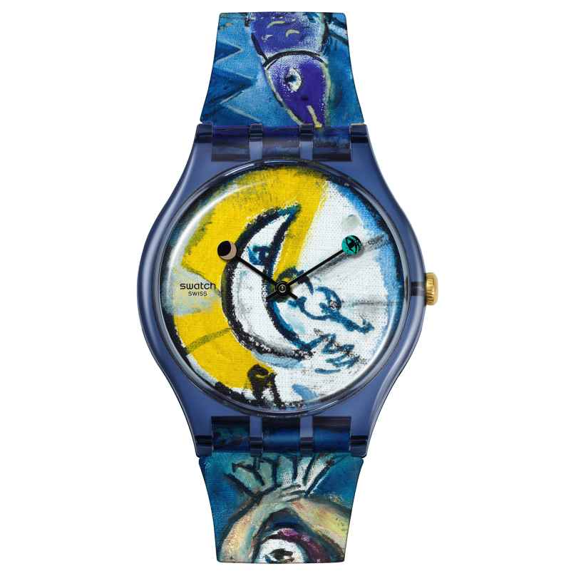 Swatch SUOZ365 Armbanduhr Chagall's Blue Circus 7610522879690