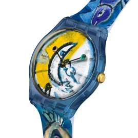 Swatch SUOZ365 Armbanduhr Chagall's Blue Circus