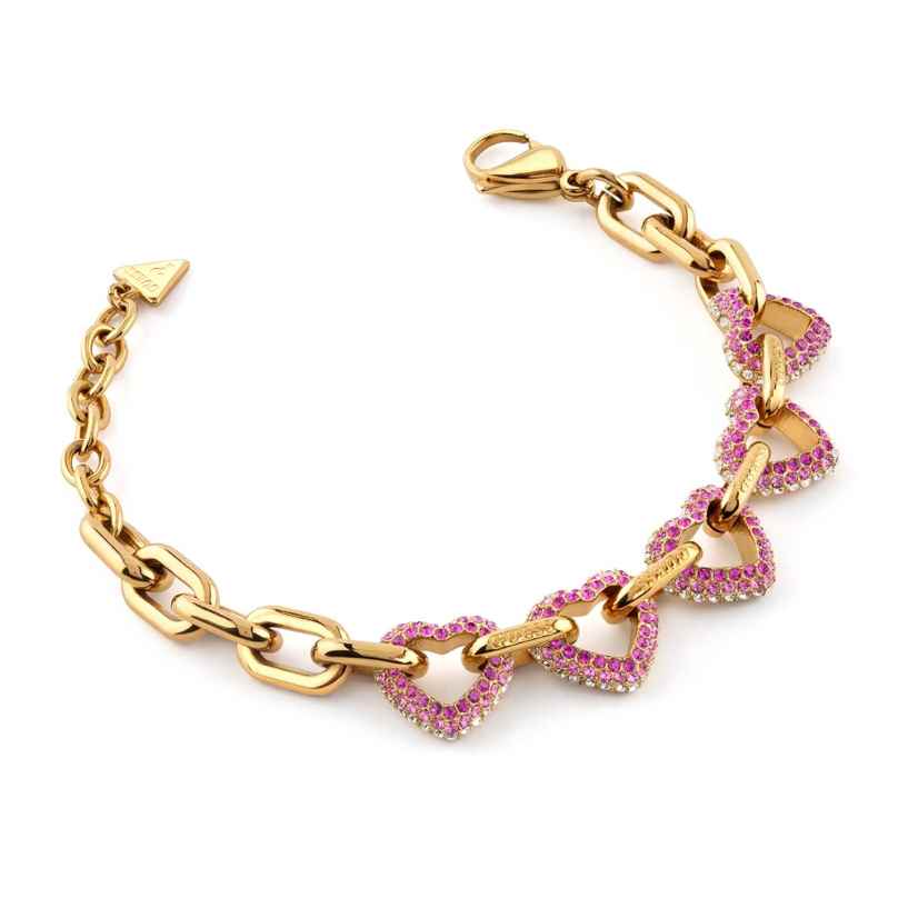 Guess JUBB05003JWYGPKL Damen-Armband Multi Pavée Hearts Goldfarben 23,5 cm 7620837551617