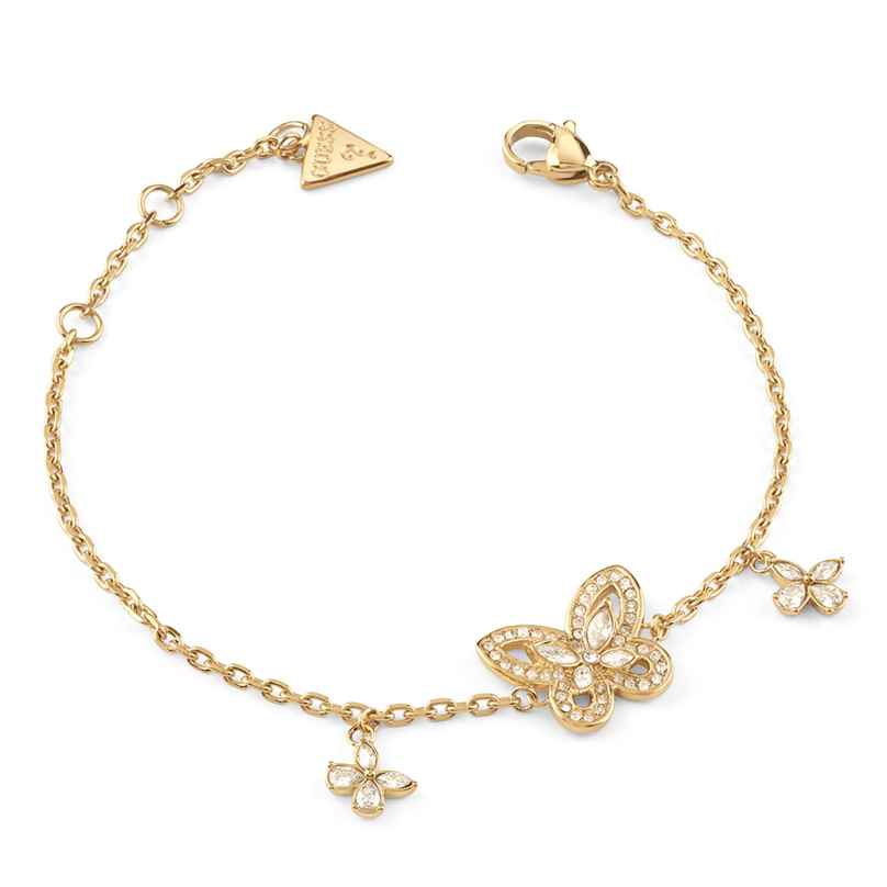 Guess JUBB05113JWYGL Damen-Armband Lily Schmetterling Goldfarben L 7628907234262