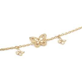 Guess JUBB05113JWYGL Damen-Armband Lily Schmetterling Goldfarben L