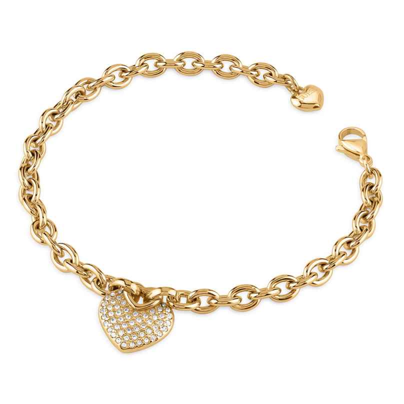Guess JUBB05214JWYGS Damen-Armband Multi Heart Pavée Goldfarben 19,5 cm 7628907234934