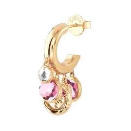 Guess JUBE05095JWYGFC Women's Hoop Earrings Crystal Charms Pink/Gold