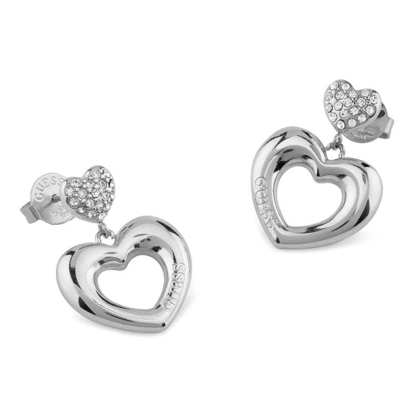 Guess JUBE05209JWRH Women's Dangle Earrings Heart Pave 7628907235092