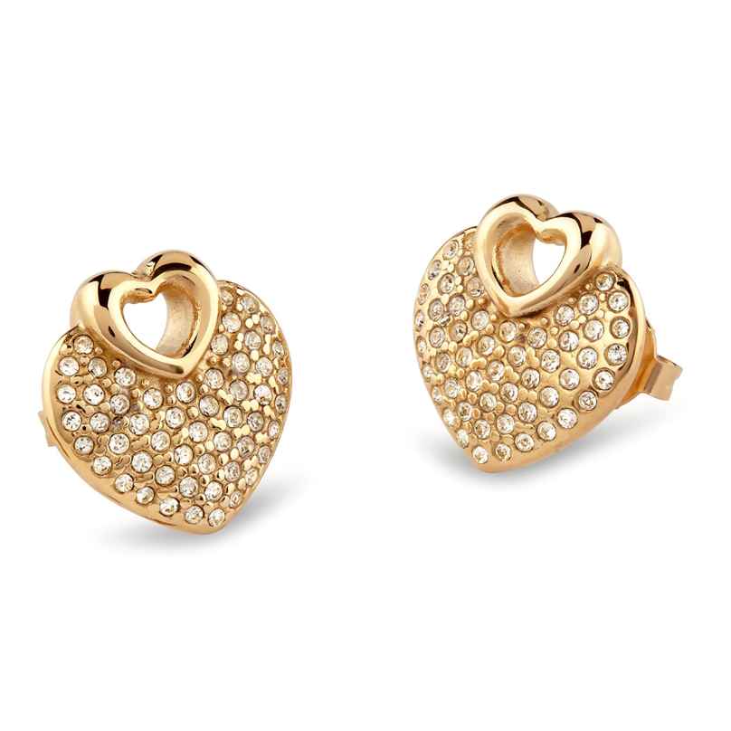 Guess JUBE05213JWYG Women's Stud Earrings Heart Gold Tone 7628907234927