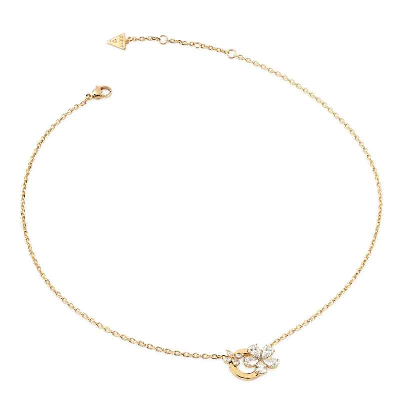 Guess JUBN05102JWYG Damen-Kette Lily Flowers Circle Goldfarben 7628907238628