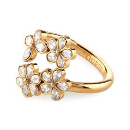Guess JUBR05104JWYG Women's Ring Lily Multi Flowers Gold Tone
