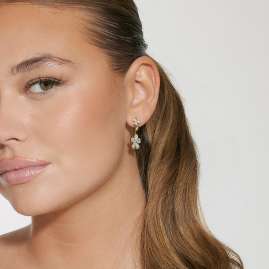 Guess JUBE05105JWYG Women's Hoop Earrings Lily Flower J Gold Tone