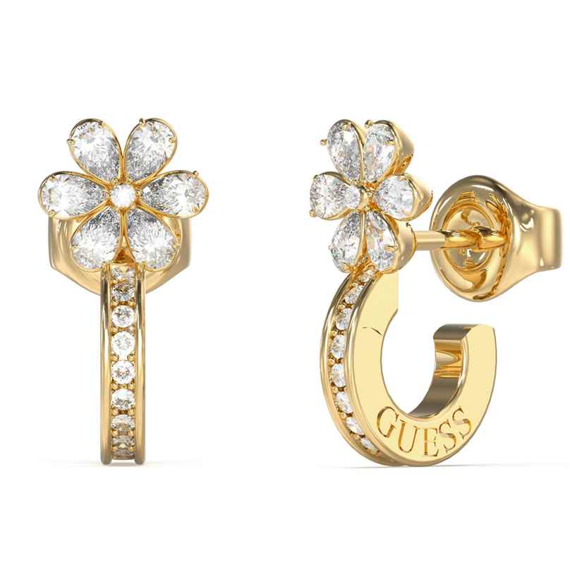Guess JUBE05110JWYG Damen-Ohrringe Lily Flower Mini Hoops Goldfarben 7628907234217