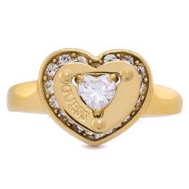 Guess JUBR05552JWYG Damenring Herz Pave Goldfarben
