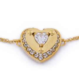 Guess JUBB05550JWYGS Damen-Armband Herz Pave Goldfarben S