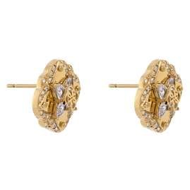 Guess JUBE05504JWYGT/U Damen-Ohrringe Ohrstecker Leaf Goldfarben