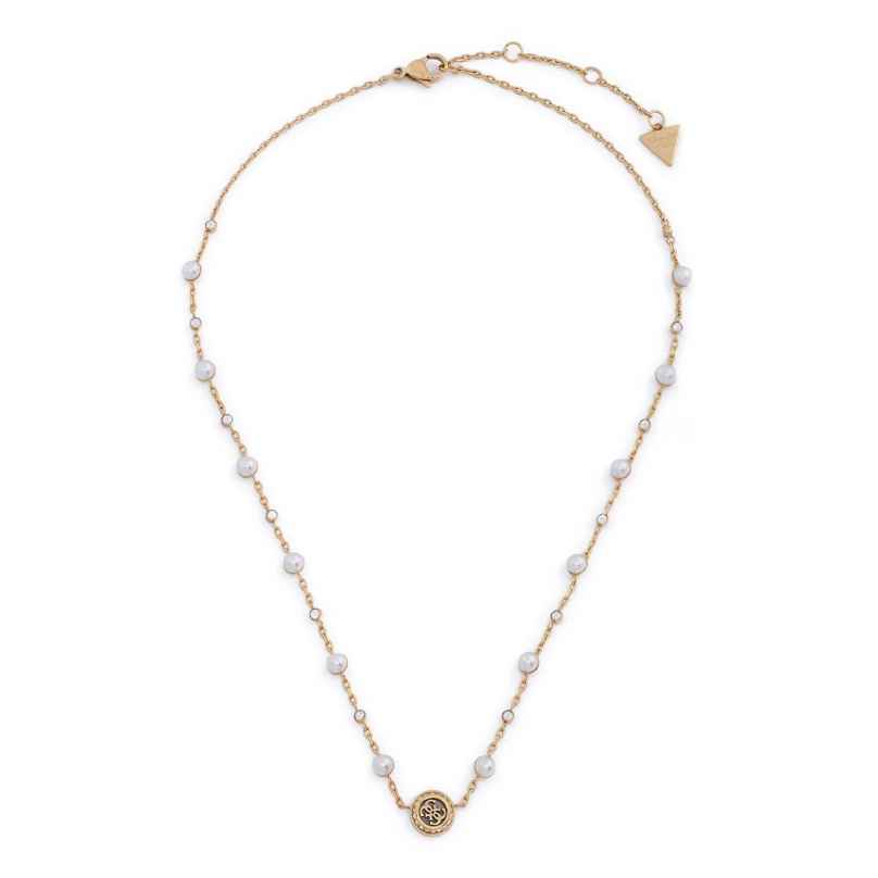 Guess JUBN05515JWYGT/U Damen-Halskette Multi Pearls 4G Goldfarben 7621235404420