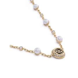 Guess JUBN05515JWYGT/U Women's Necklace Multi Pearls 4G Gold Tone