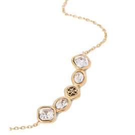 Guess JUBN05569JWYGT/U Women's Necklace 4G Multi Crystals Gold Tone