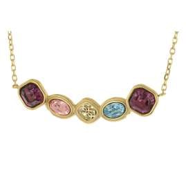 Guess JUBN05569JWYGMCT/U Women's Necklace Multi Crystals Gold Tone