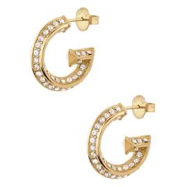 Guess JUBE05444JWYGT/U Women's Earrings Hoop G Pave Gold Tone