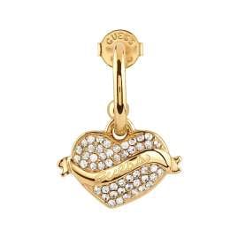 Guess JUBE05477JWYGT/U Women's Hoop Earrings Heart Gold Tone