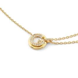 Guess JUBN05437JWYGT/U Women's Necklace G Coin Shell Gold Tone